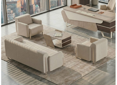 Sofa set Moderner Designer Beige Büromöbel Elegant Wohnzimmer