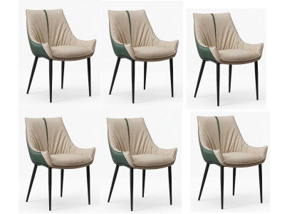 Esszimmerstühle 6er Set Beige Grün Raffiniert Polsterstuhl