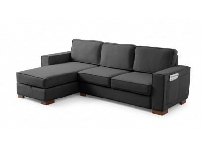 Luxuriöses dunkles L-Sofa mit weicher Polsterung und elegantem Design