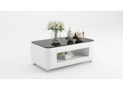 Couchtisch Modern Weiß Schwarz Hochglanz Elegant Wohnzimmertisch Luxus *