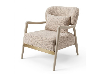 Designer Sessel Beige Komfortabel Schön Material Textil Moderner Stil