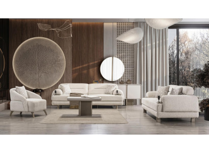 Couchgarnitur Moderner Stil Designermodell Beige Wohnzimmer