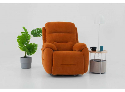 Moderner Relaxsessel Orange mit Fußstütze und Liegefunktion