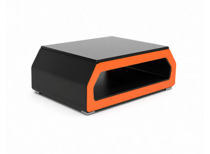 Moderner Couchtisch schwarz stilvoller Wohnzimmer Sofatisch mit Ablage