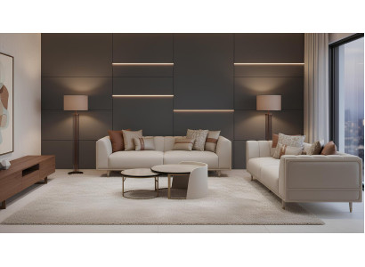 Elegantes Sofa Ensemble mit 2x 3 Sitzer und Couchtisch Hellbeige