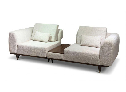Sofa 3-Sitzer weiß Wohnzimmer elegant skandinavischer Minimalismus