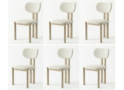 6x Stühle Skandinavisch Milchweiß Minimalistisch Ergonomisch Gemütlich