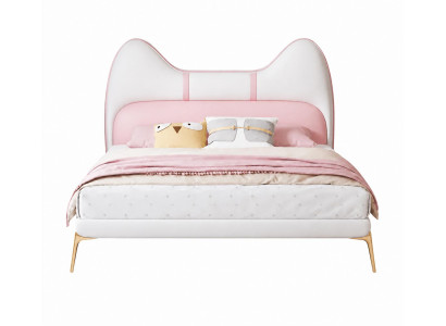 Weiß-rosa Kinderbett Jugendbett zarte für Mädchen Kindermöbel