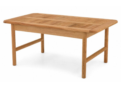 Gartentisch Modern Naturholz Beige Braun  Rechteckig Robust Terrasse