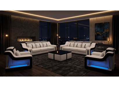 Wohnzimmer Set Modern Weiß Exklusive Sofagarnitur Designer Couchgruppe