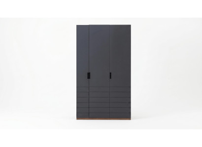 Stilvoller Kleiderschrank 3-türig Anthrazit Schrank Loft Modern bequem