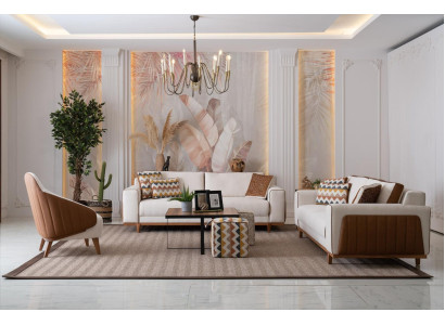 Elegantes Sofa Ensemble mit 3+3+1 Sitzer und  Sessel
