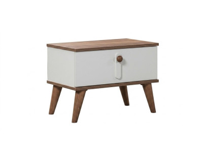 Elegante Weiße 2x Nachttische Schlafzimmer Holz Nachttische
