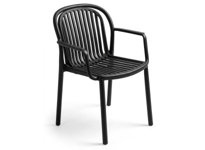 Kunststoff Armchair Vertikalen Leisten Rückenlehne Sitzfläche