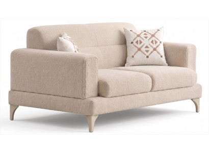 Sofa Modern Beige Polstersofa Stoff Couch Wohnzimmer Elegant