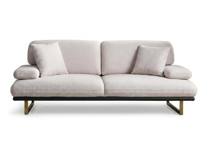 Sofa Set 3 Sitzer Couchtisch Hocker Modern Weiss Edel Design Garnitur