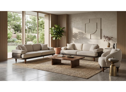 Modernes beiges Wohnzimmer-Set Sofas Designer-Polstermöbel