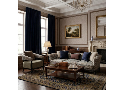 Sofa Set 3-Sitzer Sofa Sessel Hochwertig Modern Gepolstert Zeitlos