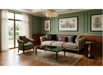 Wohnzimmer Set 3-sitzer Couchtisch Beistelltisch Modern Komfortabel