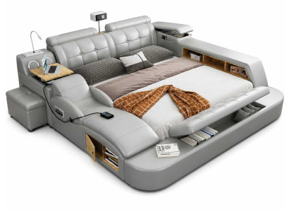 Elegantes Multifunktionsbett mit Relaxfunktion USB Anschluss und Stauraum