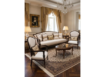 Sofa set Sofa 2x Sessel Beige Modern Stil Raffiniert Zeitlos