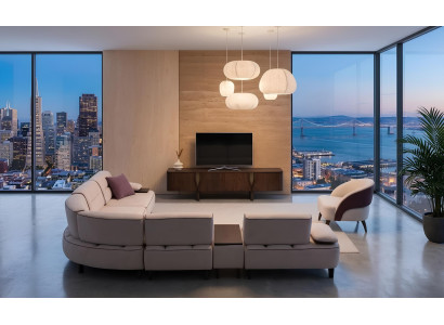 Wohnzimmer Set Ecksofa TV-Lowboard Sessel Modern Standfest Raffiniert