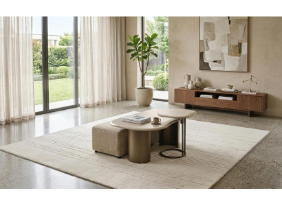 Couchtisch Set Satztisch Hocker Modern Beige Edel Luxus Design Tisch