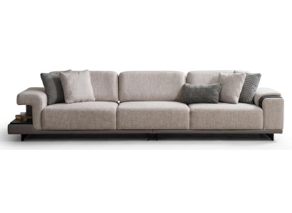 Modulare Beige Polstercouch Stilvoller Wohnzimmer 3-Sitzer Stoffsofa