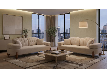Beiges Wohnzimmer-Set Sofas Stoffsofas modern Designer-Möbel