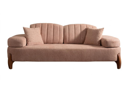 Braunes 3-Sitzer-Sofa Stoffsofa Designer-Möbel Polstermöbel moderner Stil