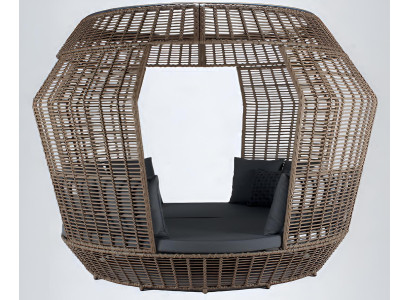 Garten Tagesbett Modern Rattanoptik Luxuriöse Terrassenmöbel