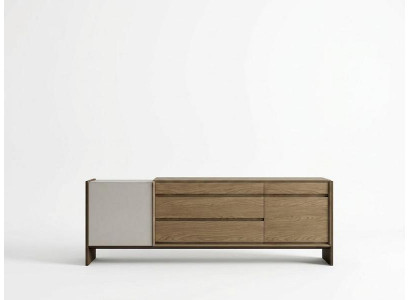 Sideboard Braun Holz mit Schubladen und Türen Wohnzimmer