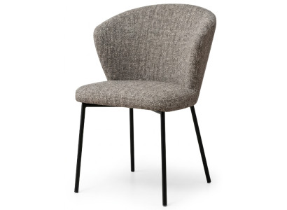 Design Esszimmerstuhl Graubeige Melange Stoff Polsterstuhl Skandi Edel