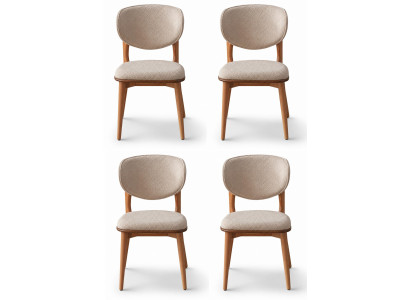 4x Rückenlehnestühle Modern Beige Ansprechend Schick Formschön Fein