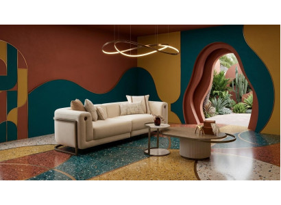 Stilvolles 3 Sitzer Sofa mit Couchtisch Modernes Design Luxus