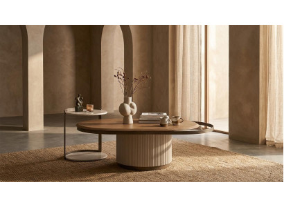 Couchtisch Set mit Beistelltisch Holz Modern Design