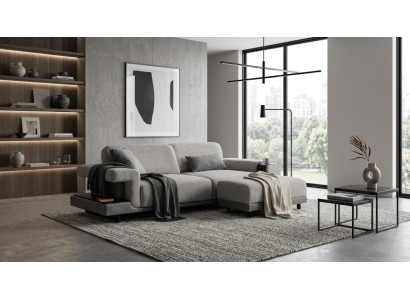Moderner modularer 3-Sitzer mit passendem Hocker und Komfort