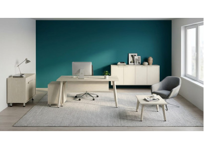 Büromöbel Komplettset Schreibtisch Sideboard Kommode Weiß Design