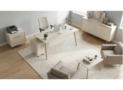 Komplettes Büromöbel Set Weiß Schreibtisch Sideboard Couchtisch