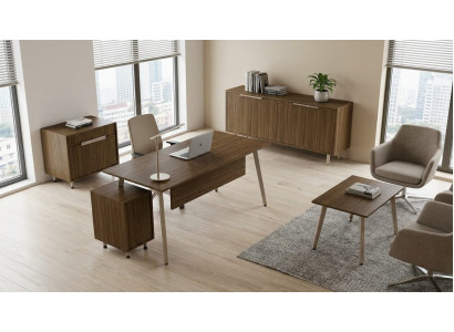 Hochwer Komplettset Schreibtisch Sideboard Kommode  Design