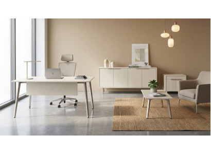 Komplettes Büromöbel Set Weiß Schreibtisch Sideboard Couchtisch