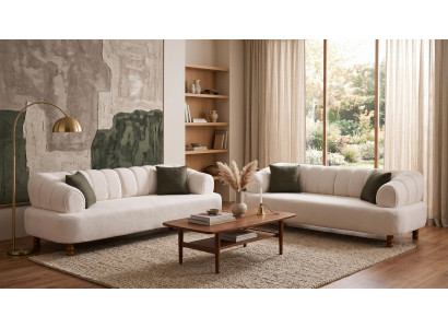 Beiges Wohnzimmer-Set Sofas Designer-Stoffsofas modern