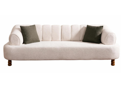 Beiges modernes 2-Sitzer-Sofa Stoffsofa Designer Wohnzimmer