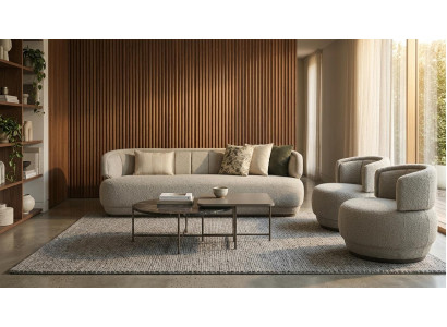Sofa Set 3-Sitzer Sofa Sessel Hochwertig Modern Gepolstert Zeitlos