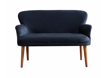 Blaues Stoffsofa – Sitzbank Zweisitzer-Sessel Polsterbank Wohnzimmermöbel