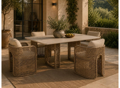 Gartenmöbel Garnitur Modern Stilvoll Outdoor Essgruppe Terrasse