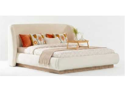 Bett Beige Modern Luxus Bequem Polsterbett Doppelbett Ehebett