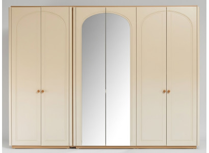 Kleiderschrank Spiegel Beige Modern Luxus Schrank Drehtürenschrank