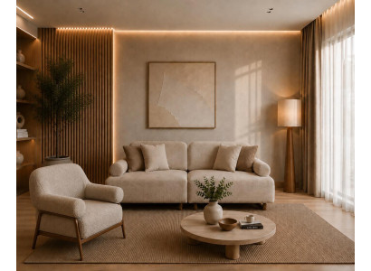 Modernes Wohnzimmer Set mit flexiblem 3-Sitzer und Sessel