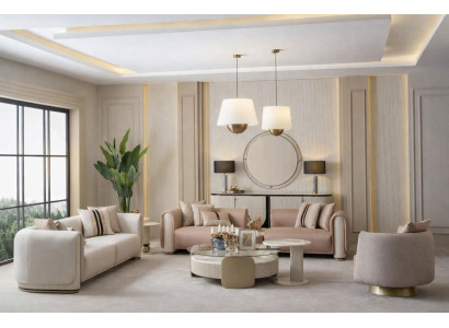 Modernes Set Sofas Sessel Couchtisch Anrichte Beistelltisch